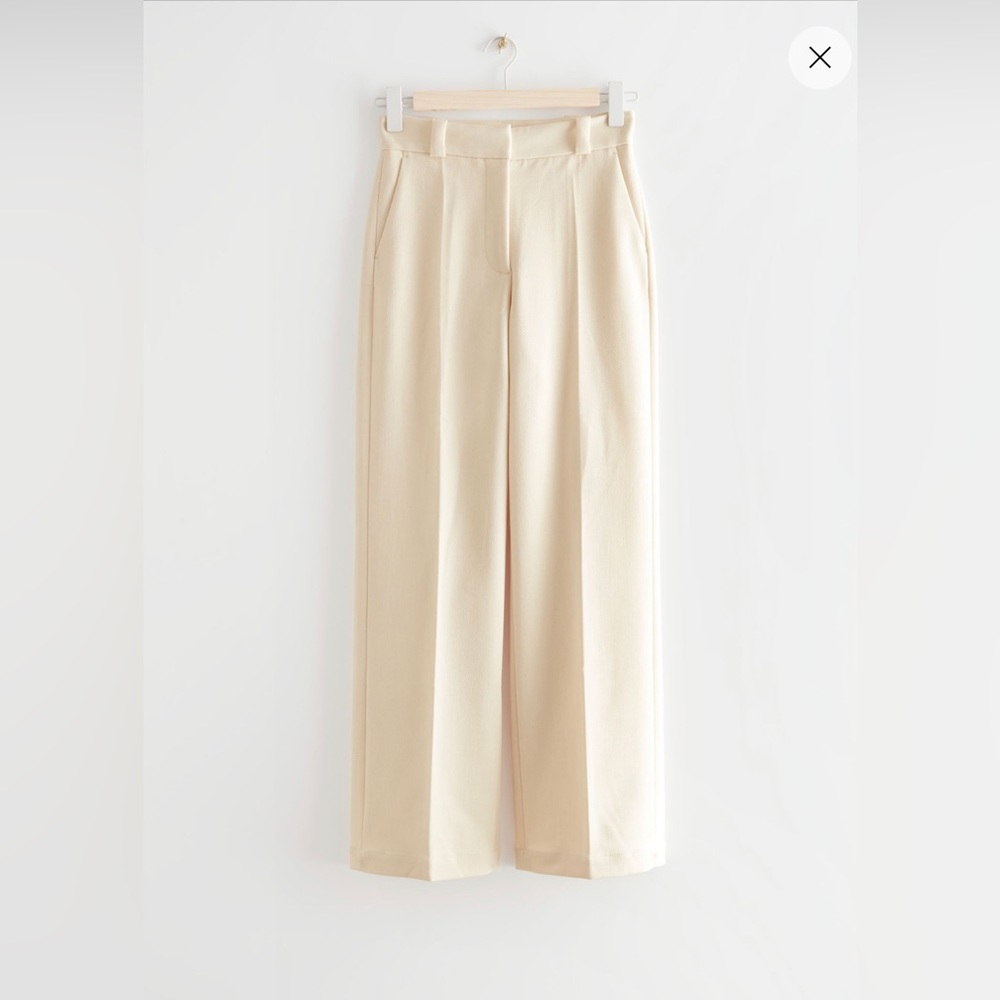 & Other Stories Wide Press Crease Trousers - Size 2